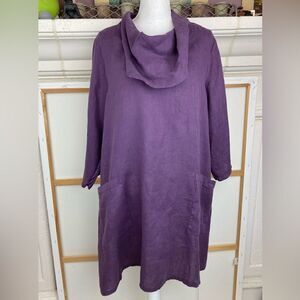 Matchpoint Linen Cowl Tunic or Dress w/ pockets and side vents